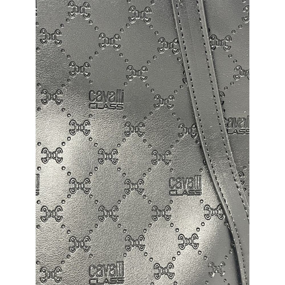 NEW Cavalli Class Sandra Shopper Tote Bag Black Onyx Logo Medium NWT $118 MSRP - Picture 5 of 13